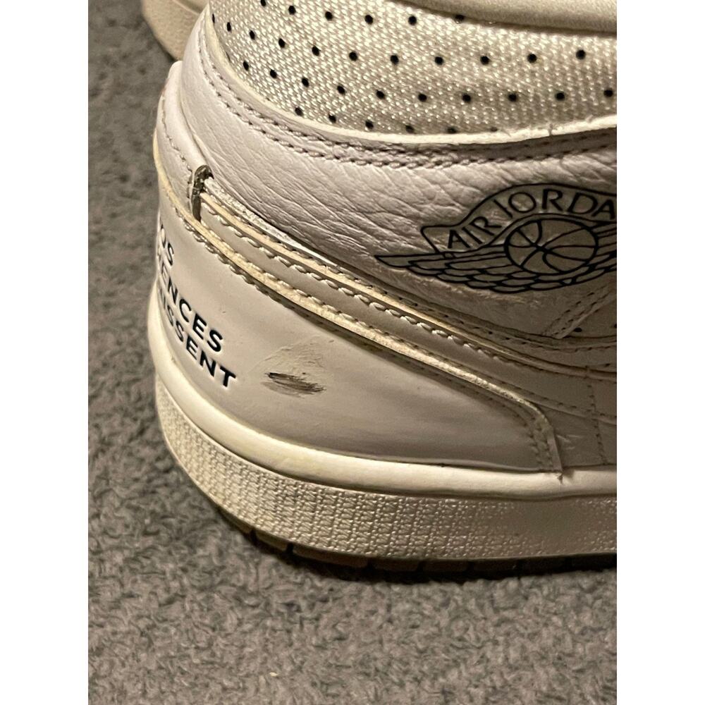Jordan Air Jordan 1 Mid Mens 8 White Cream High Top Sneakers Scuffed Gum Aged - Picture 6 of 8